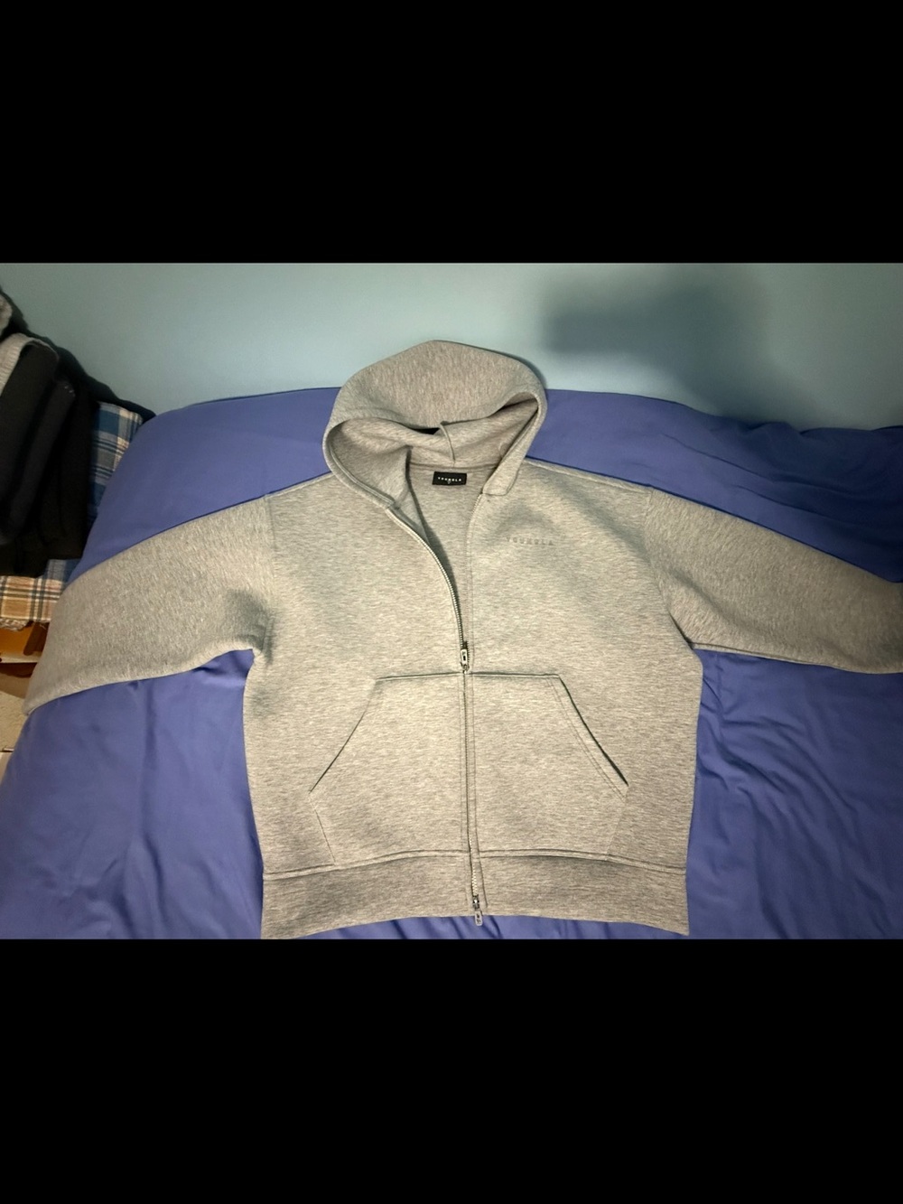 YoungLA grey zip-up hoodie in excellent condition